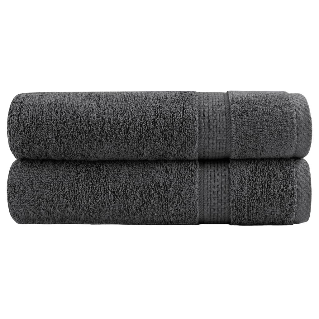 vidaXL Serviettes de douche de qualité sup. SOLUND 2 pcs anthracite