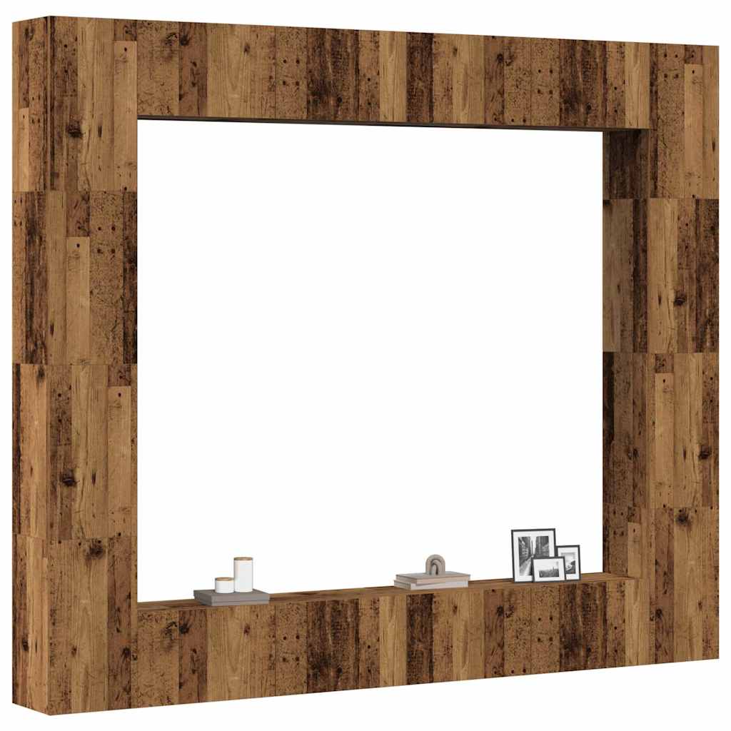 vidaXL Conjunto de mueble de TV 8 piezas montado la pared madera vieja