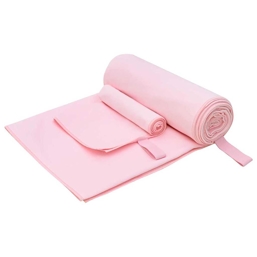 vidaXL Set de serviettes de sport 2 pcs Rose tissu