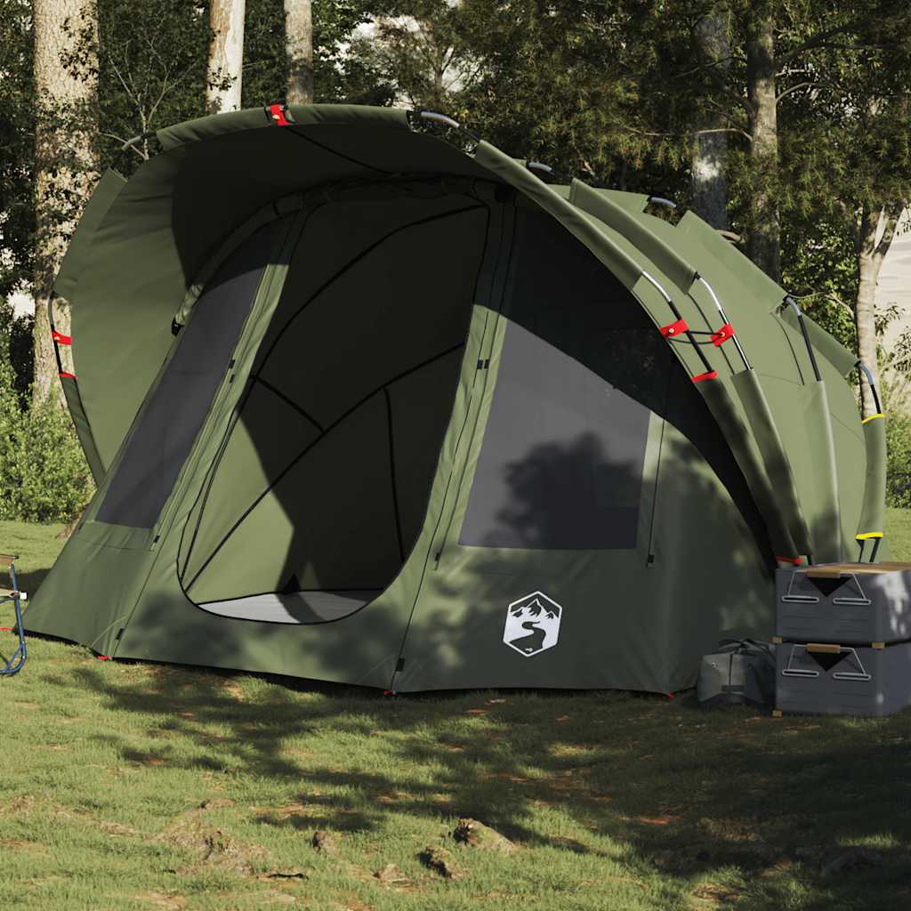vidaXL Tente de pêche 5 personnes vert olive imperméable