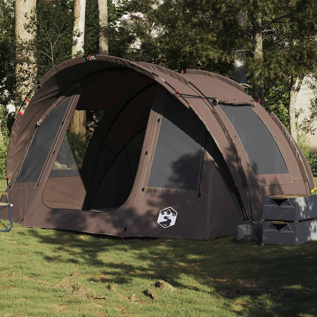 vidaXL Tente de pêche 2 personnes marron imperméable