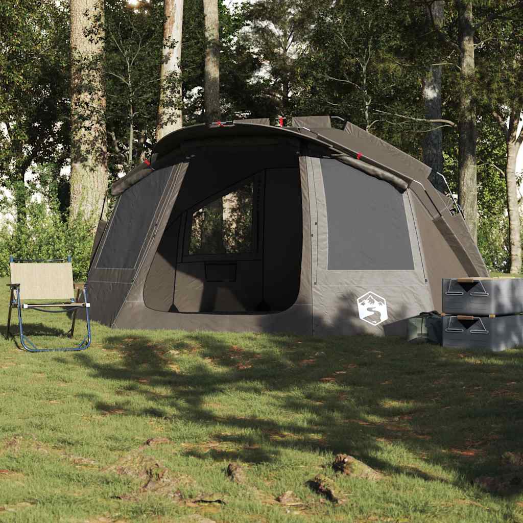 vidaXL Tente de pêche 5 personnes gris imperméable - Image 4