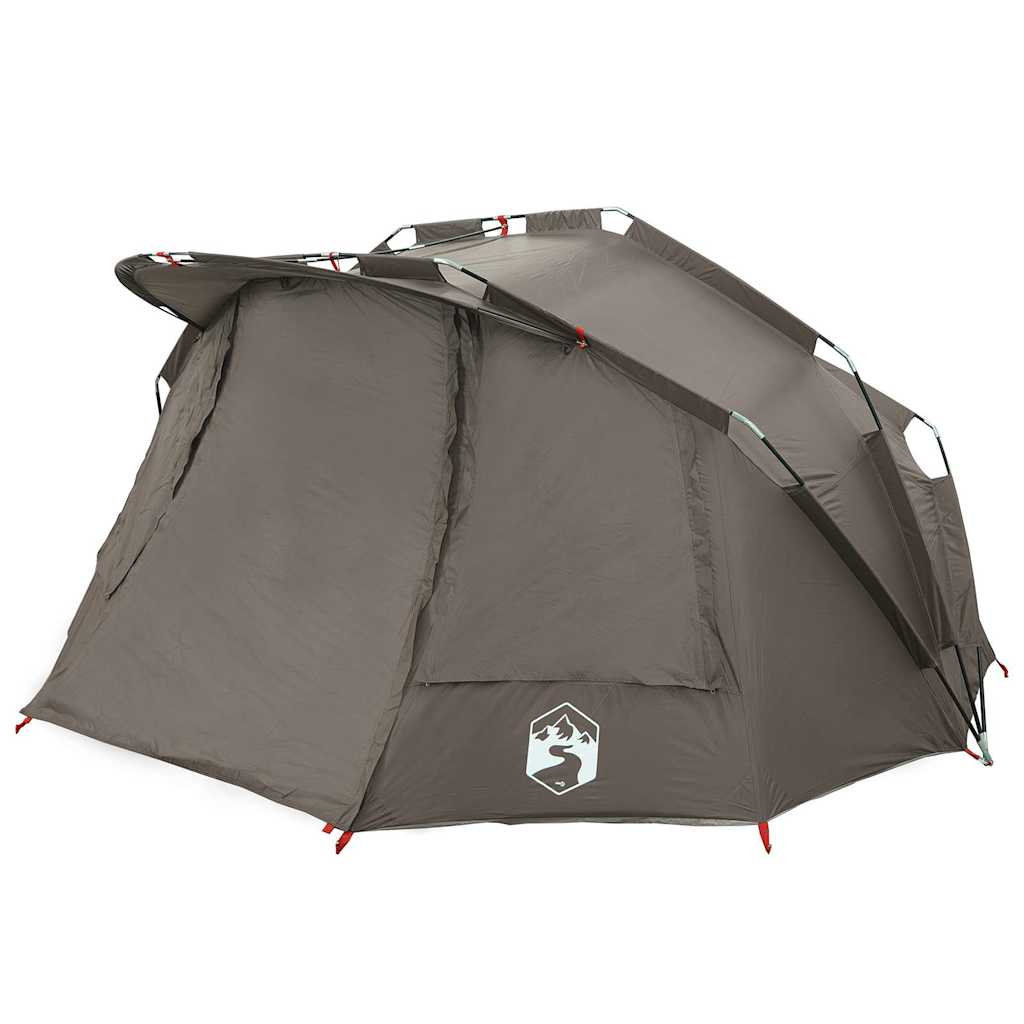 vidaXL Tente de pêche 5 personnes gris imperméable - Image 5