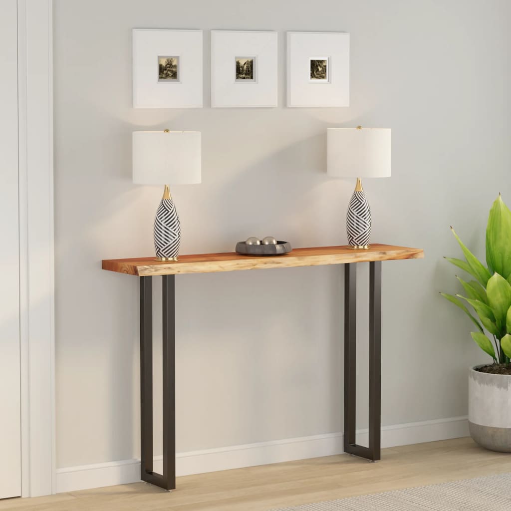 vidaXL Tablero rectangular madera de acacia borde vivo 140x30x2,5 cm