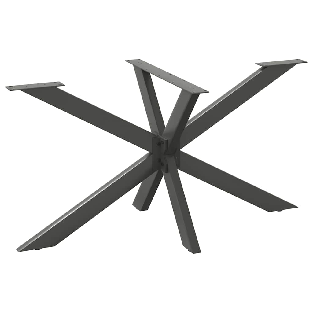 vidaXL Pata de mesa de comedor forma araña antracita 150x78x(72-73) cm acero
