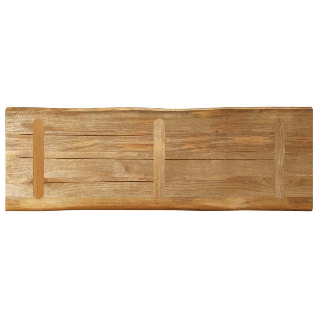 vidaXL Tablero de mesa borde natural madera maciza mango 120x40x3,8 cm - Image 5