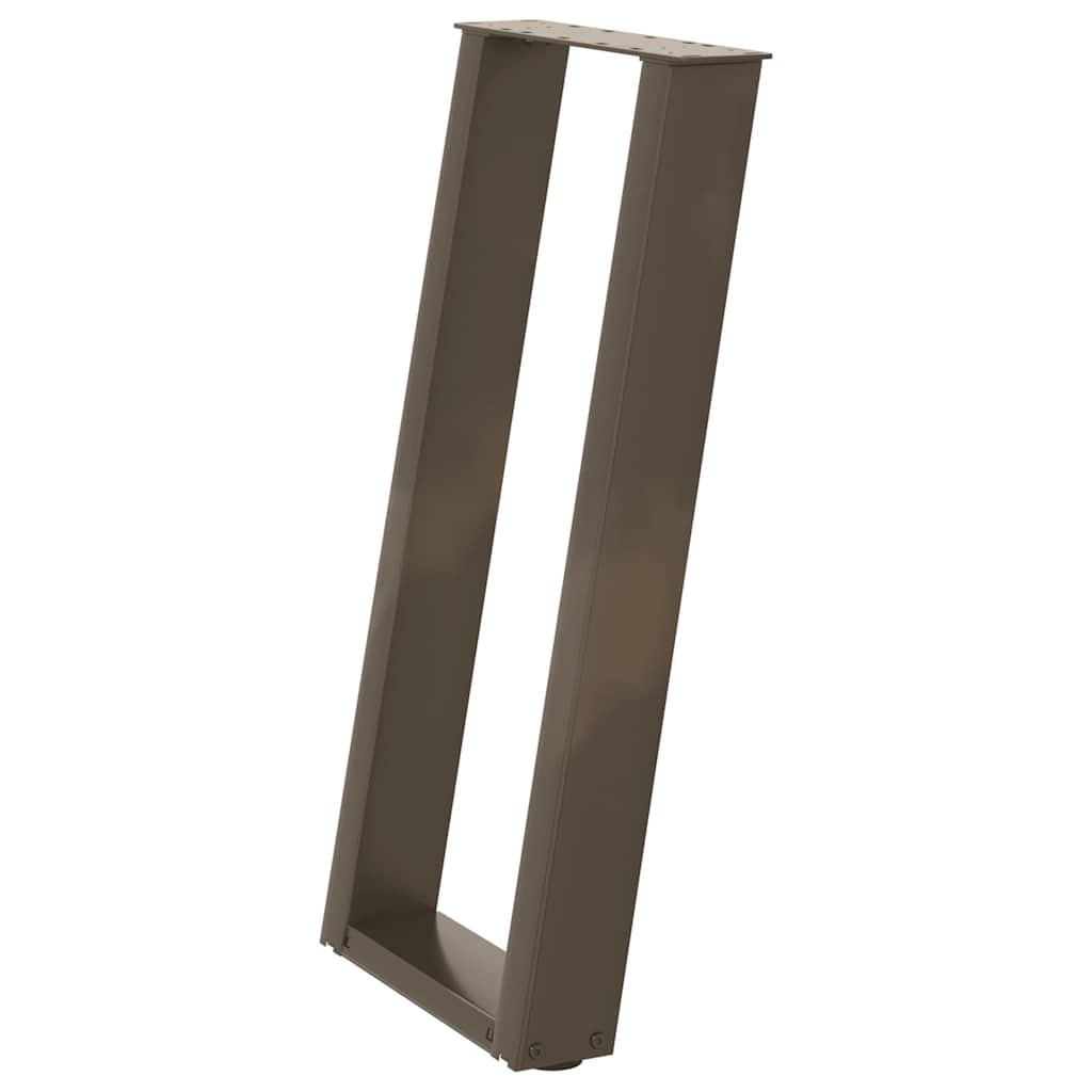 vidaXL Patas para consola en forma de U (2 unidades, acero natural, 38 x 72-73 cm) - Image 4