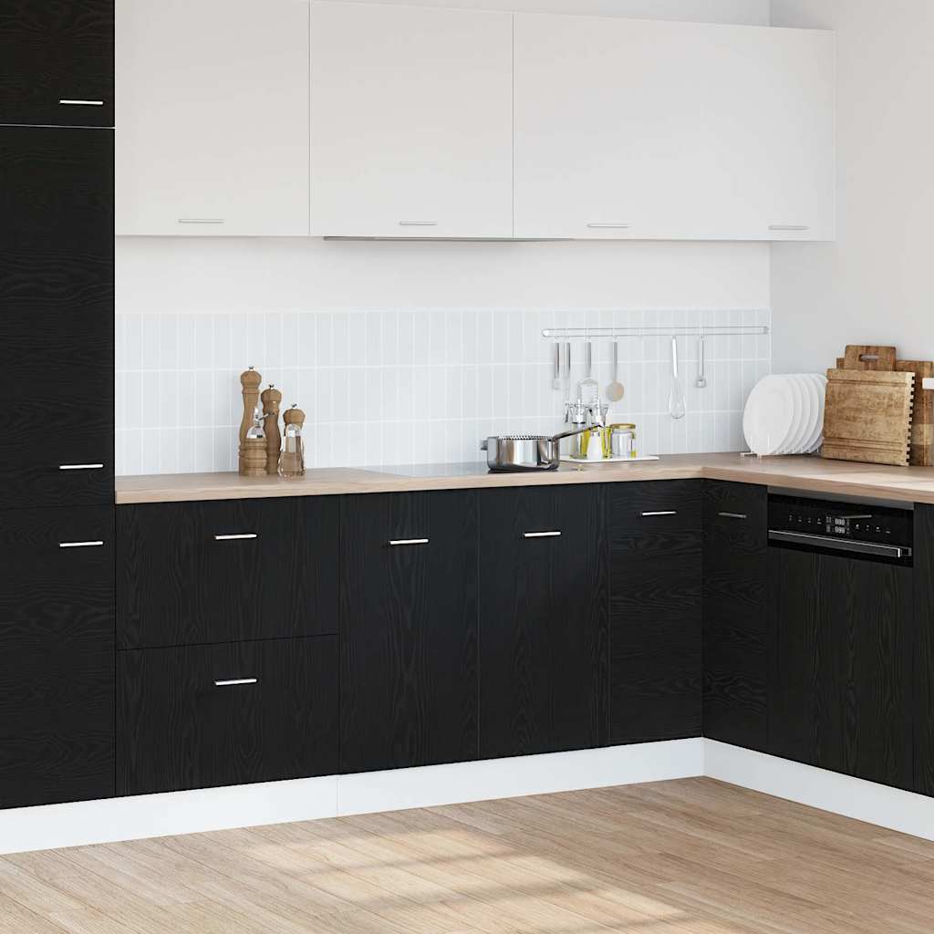 vidaXL Mueble Bajo para Fregadero Roble Negro 80x46x81,5 cm Madera Ingenierizada