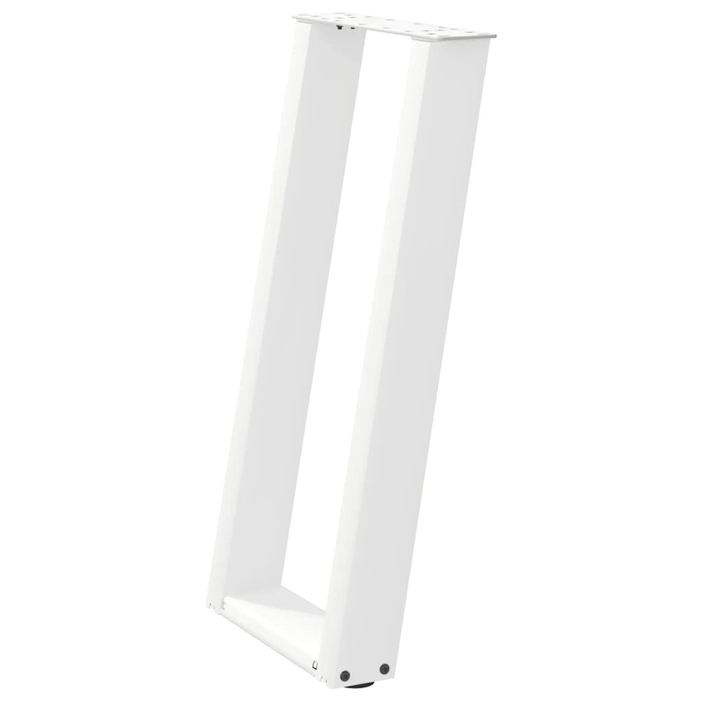 vidaXL Patas para consola en forma de U (2 unidades), color blanco, 38 x (72-73) cm, acero - Image 4
