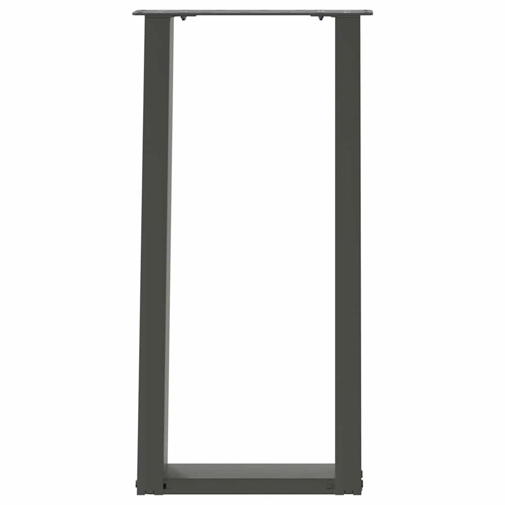 vidaXL Patas para consola en forma de U (2 unidades), antracita, 38 x (72-73) cm, acero - Image 5