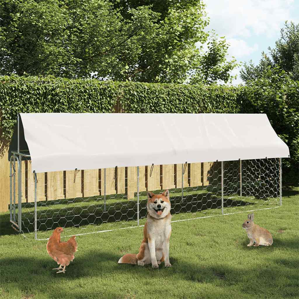 vidaXL Perrera de exterior con tejado 400x100x150 cm