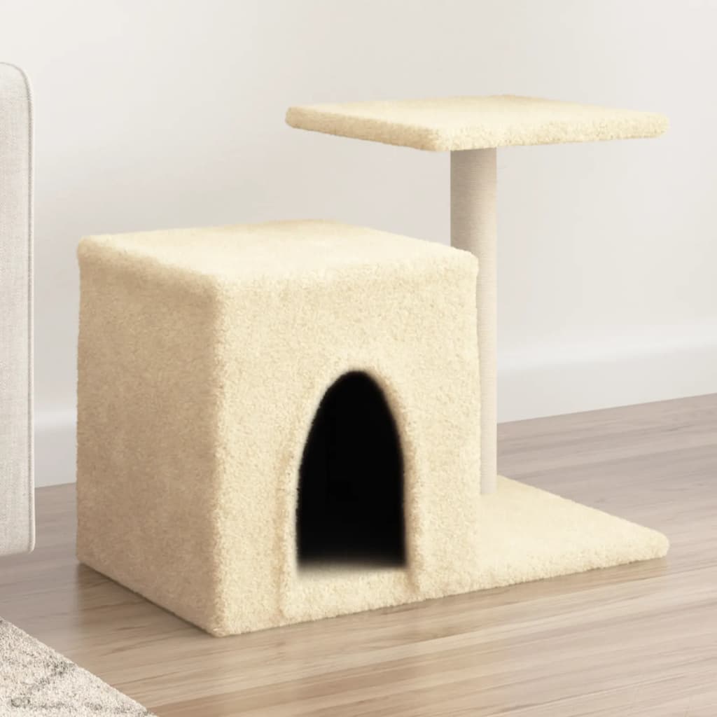 vidaXL Rascador para gatos con postes de sisal color crema 50,5 cm