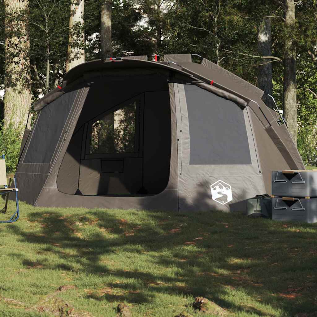 vidaXL Tienda de pesca para 5 personas impermeable gris