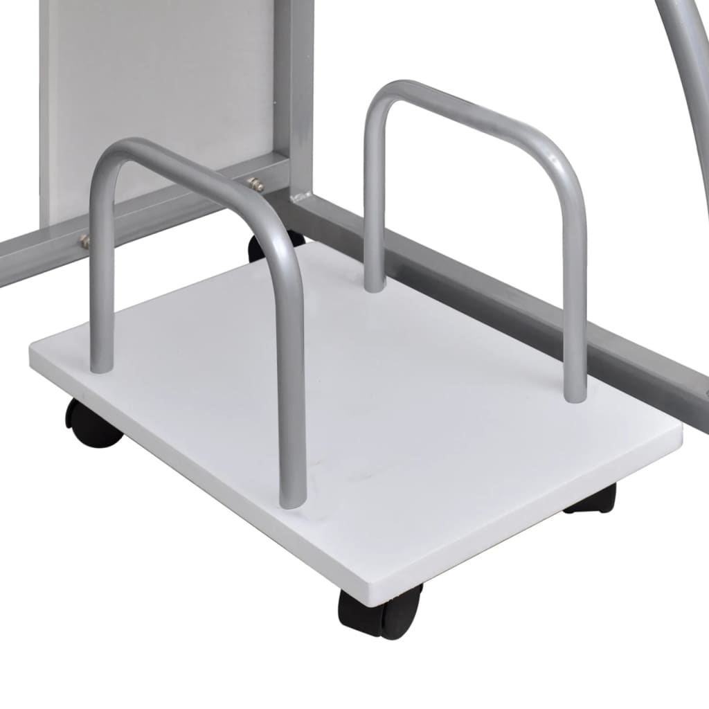 vidaXL Escritorio ordenador madera contrachapada blanco 110x52x88,5 cm - Image 4