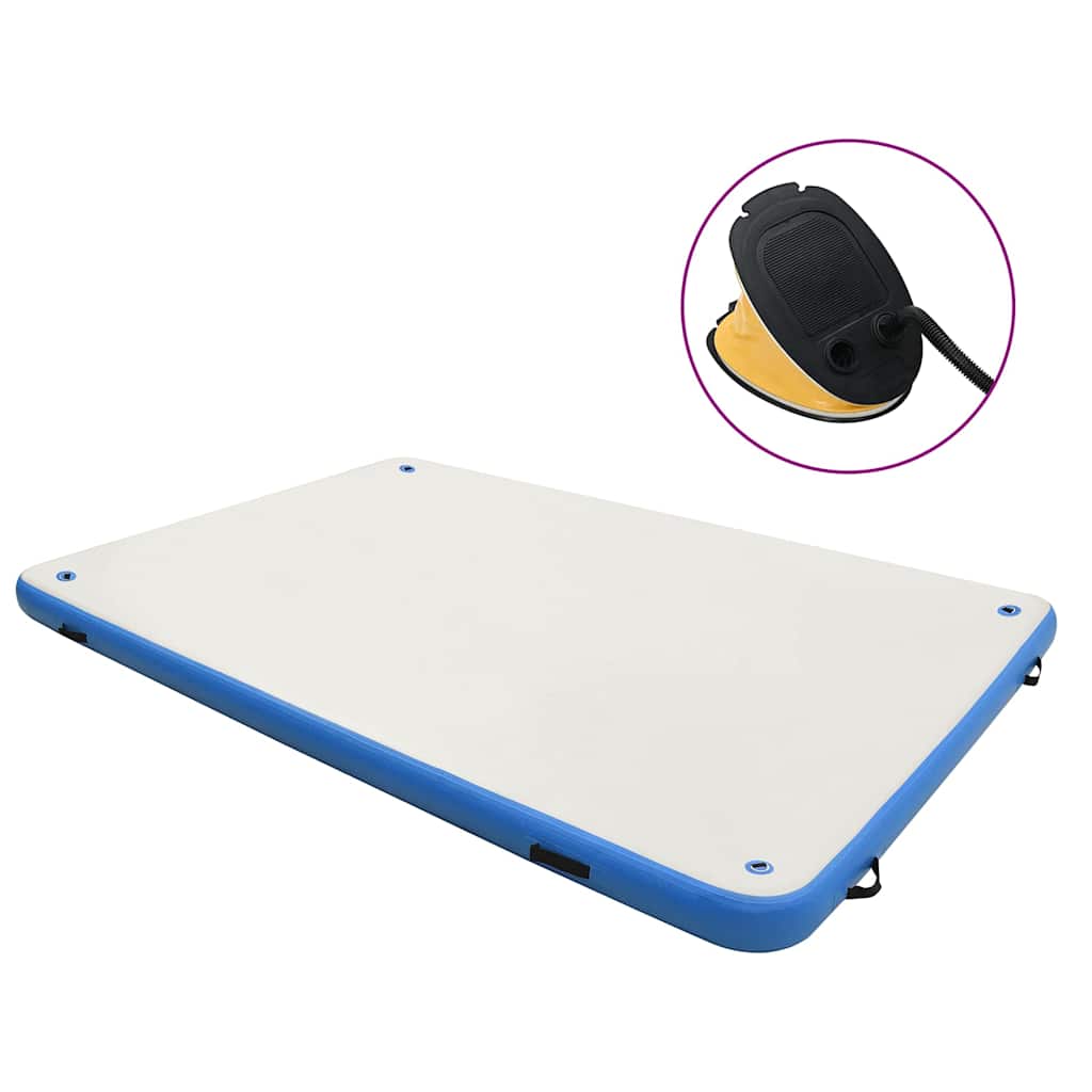 vidaXL Plataforma flotante inflable azul y blanco 300x200x15 cm