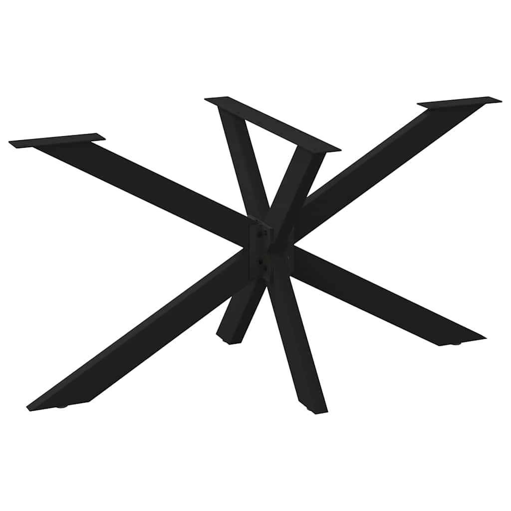 vidaXL Pata de mesa de comedor forma de araña negra 150x78x(72-73) cm acero