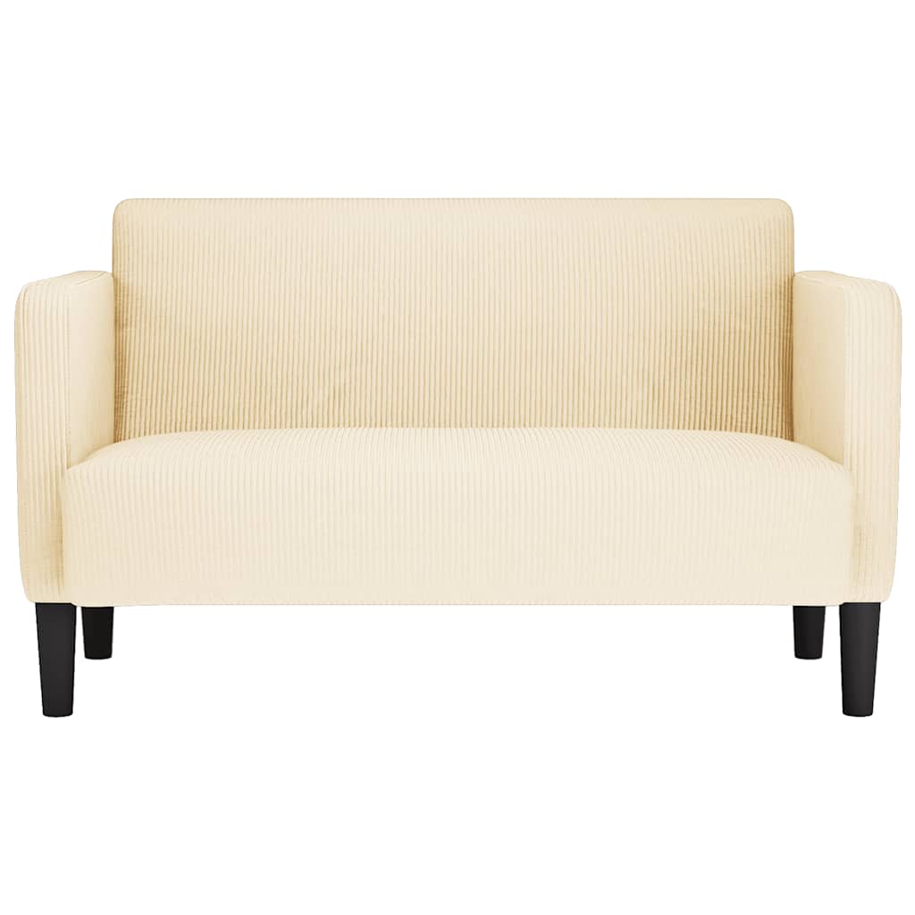 vidaXL Zweisitzer-Sofa Creme 109 cm Cordstoff - Image 3