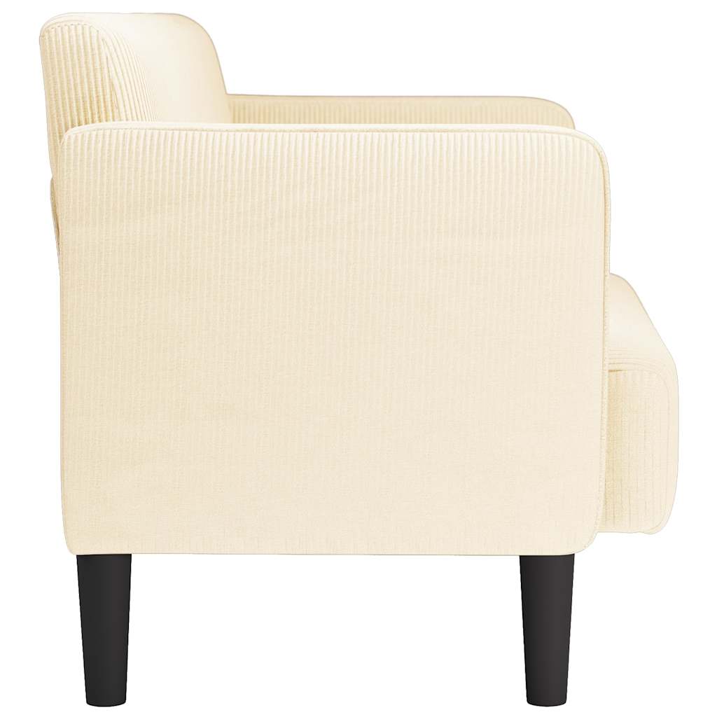 vidaXL Zweisitzer-Sofa Creme 109 cm Cordstoff - Image 4