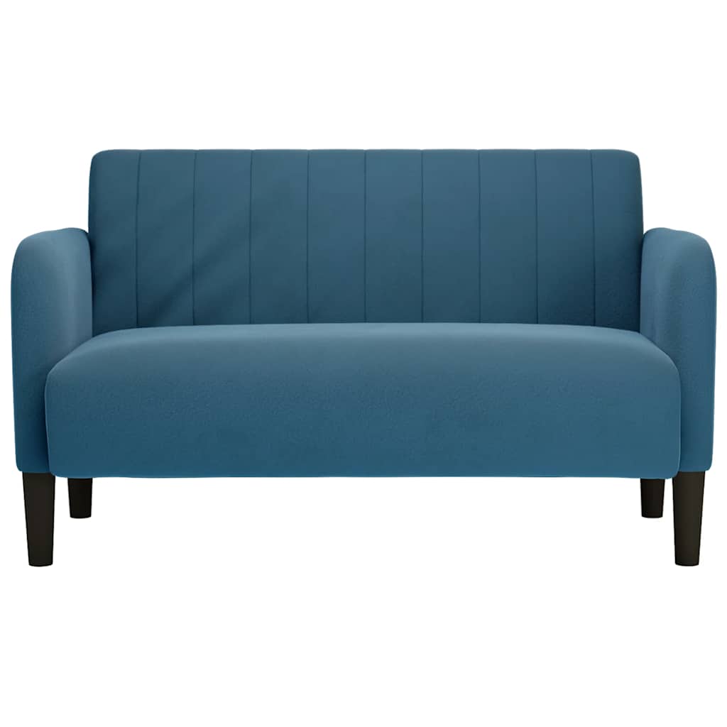vidaXL Zweisitzer-Sofa Blau 109 cm Samt - Image 3