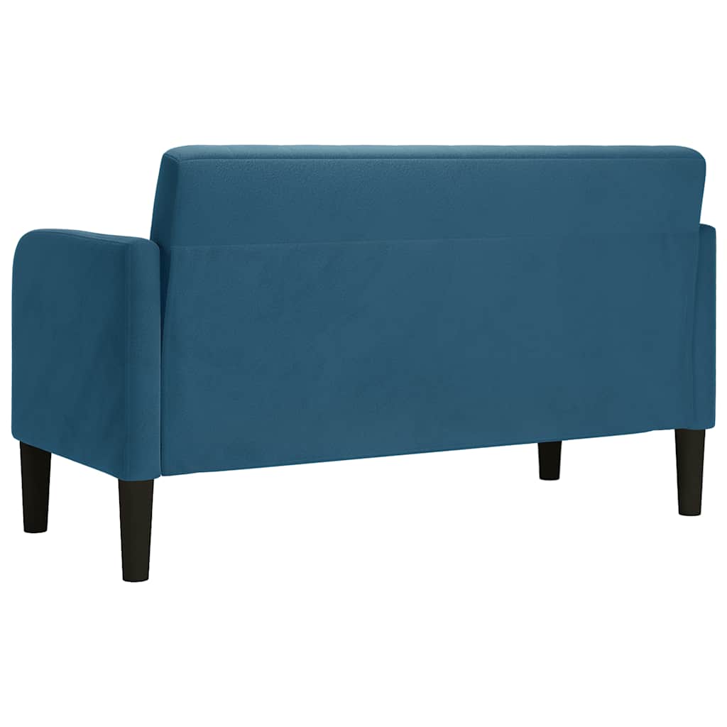 vidaXL Zweisitzer-Sofa Blau 109 cm Samt - Image 5