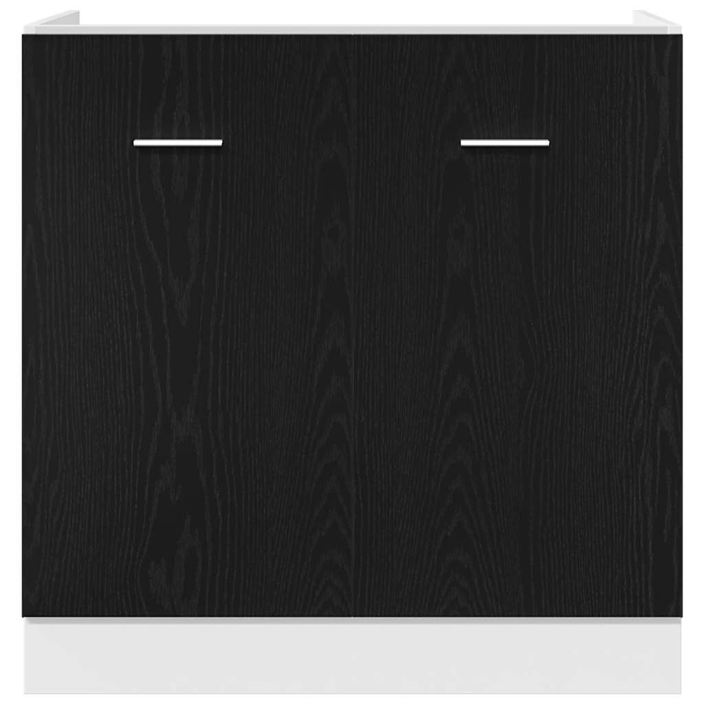 vidaXL Unterschrank für Spüle Schwarz Eiche 80x46x81,5 cm Holzwerkstoff - Image 6