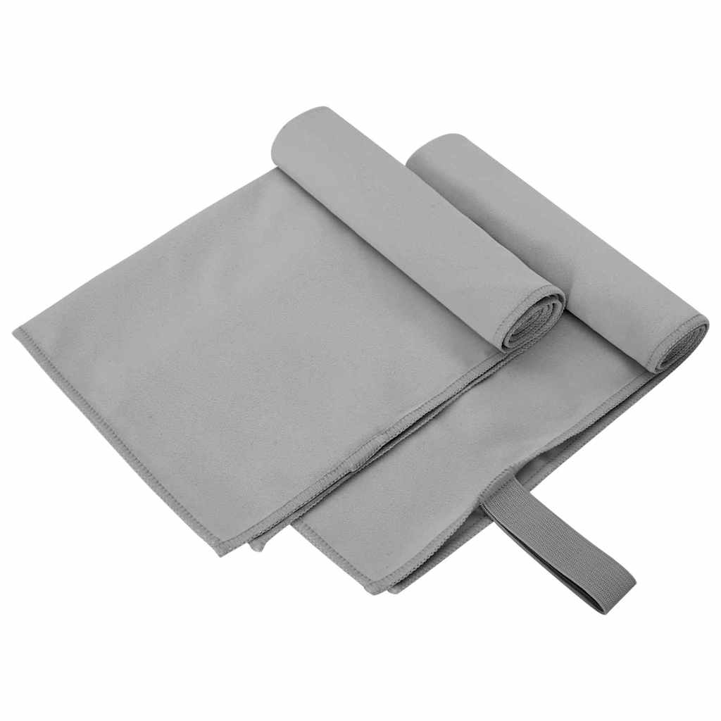vidaXL Sporthandtücher 2 pcs Dunkelgrau 50 x 30 cm