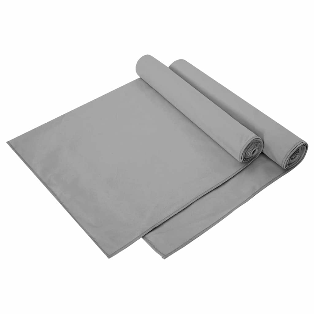vidaXL Sporthandtücher 2 pcs Dunkelgrau 140 x 70 cm