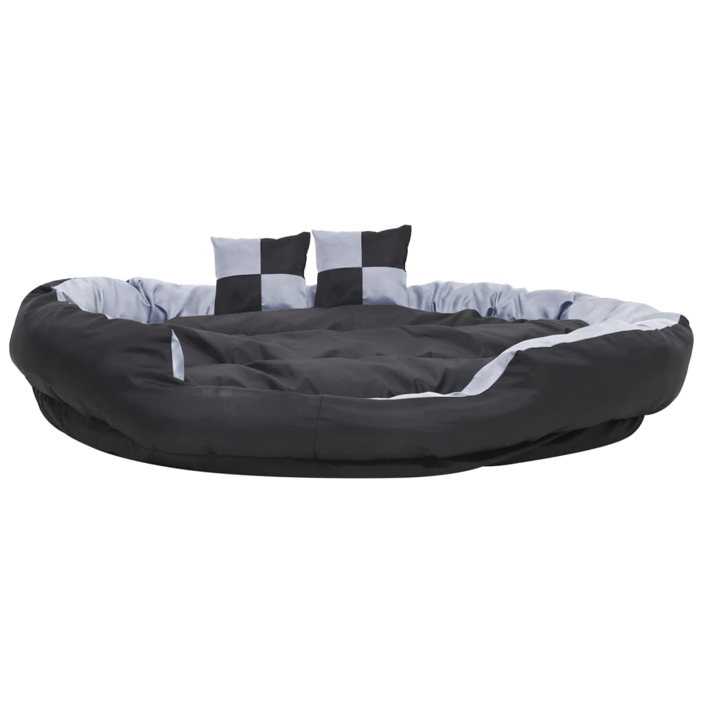 vidaXL Hundekissen Wendbar und Waschbar Grau und Schwarz 150x120x25 cm - Image 3