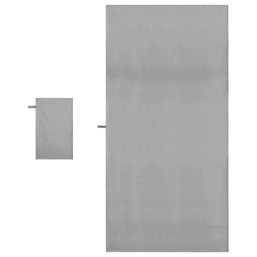 vidaXL Sporthandtuch Set 2 pcs Dunkelgrau Stoff - Image 4