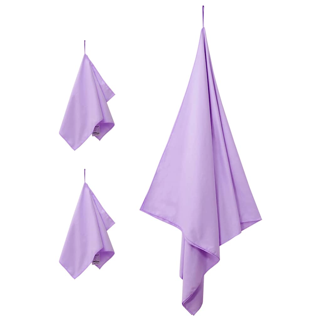 vidaXL Sporthandtuch Set 3 pcs Lila Polyester und Polyamid - Image 3