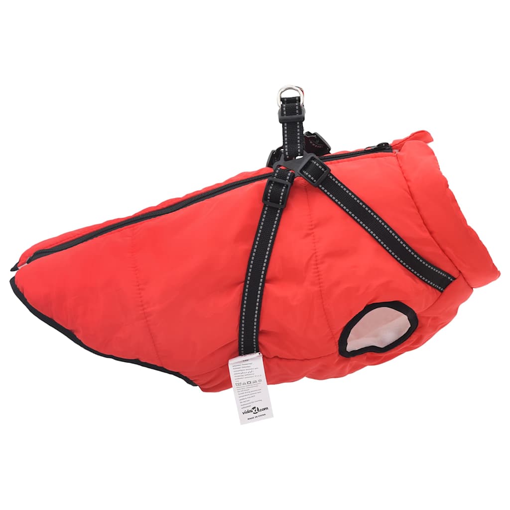 vidaXL Hundemantel mit Geschirr Wasserdicht Reflektierend Rot L44 - Image 4