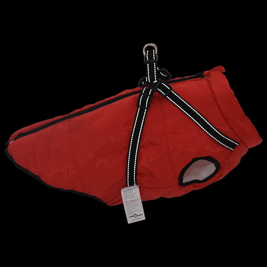 vidaXL Hundemantel mit Geschirr Wasserdicht Reflektierend Rot L44 - Image 6