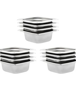 vidaXL Gastronormbehälter 12 Stk. GN 1/6 65 mm Edelstahl