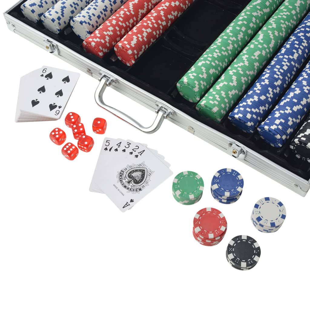 vidaXL Poker Set mit 1.000 Chips Aluminium - Image 3