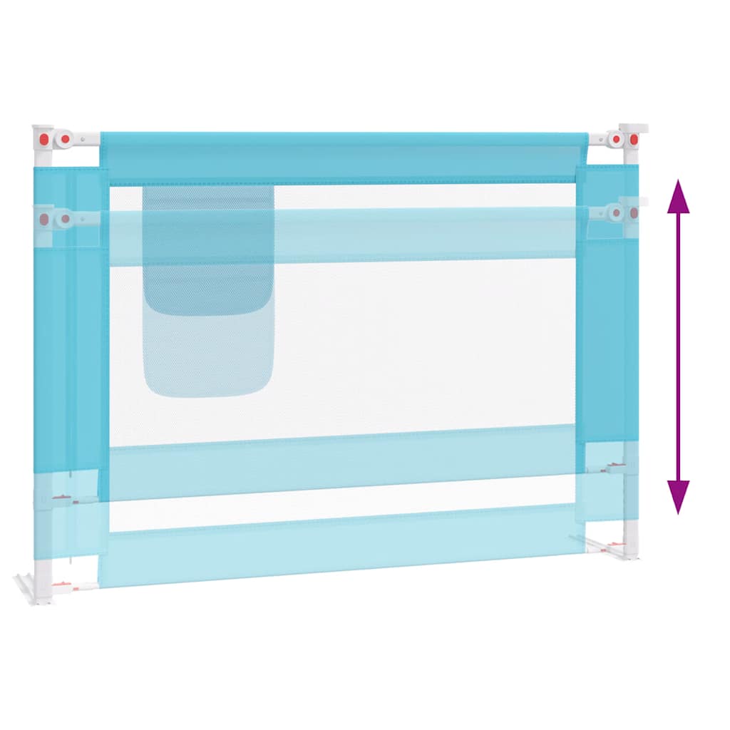 vidaXL Kleinkind-Bettschutzgitter Blau 90x25 cm Stoff - Image 6