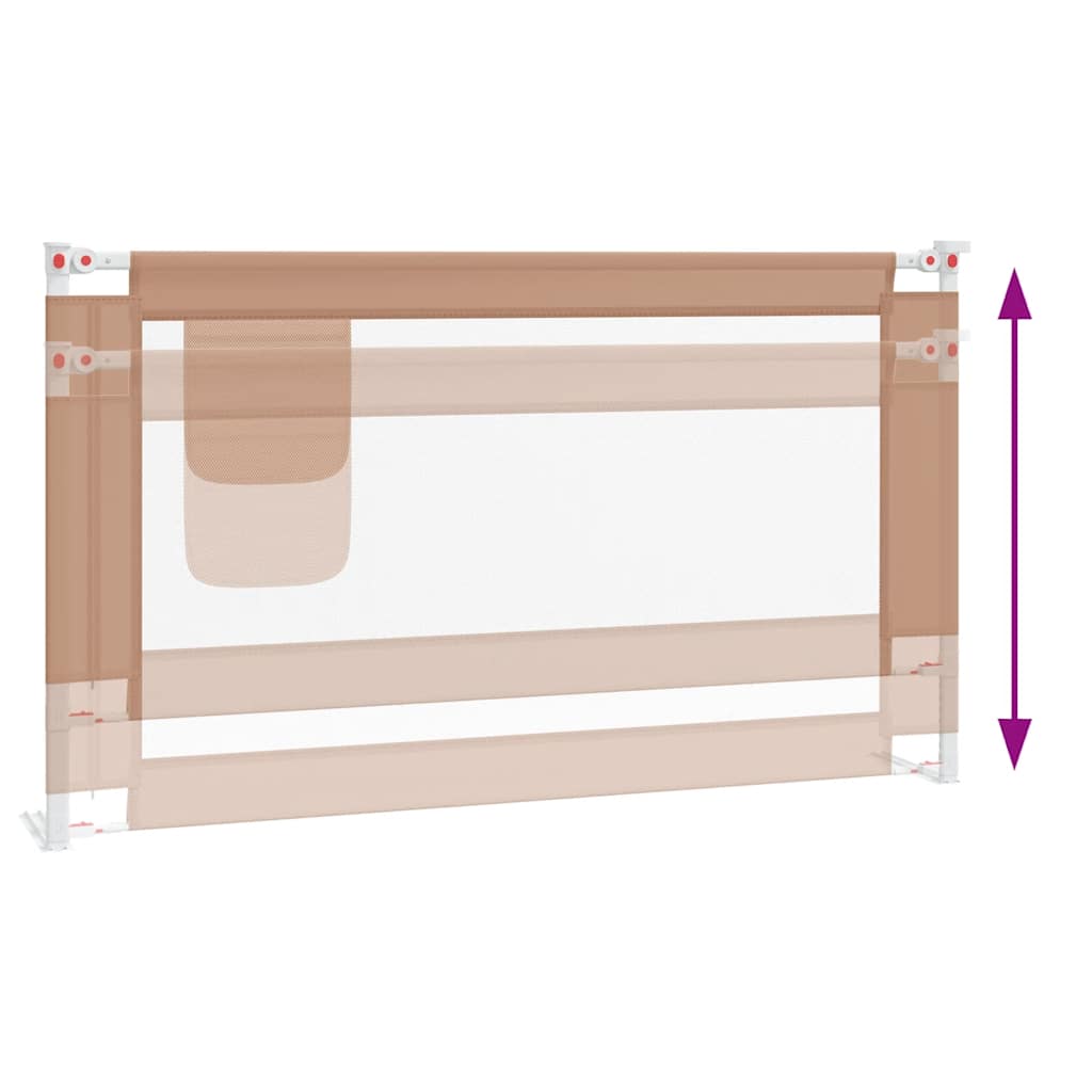 vidaXL Kleinkind-Bettschutzgitter Taupe 140x25 cm Stoff - Image 6