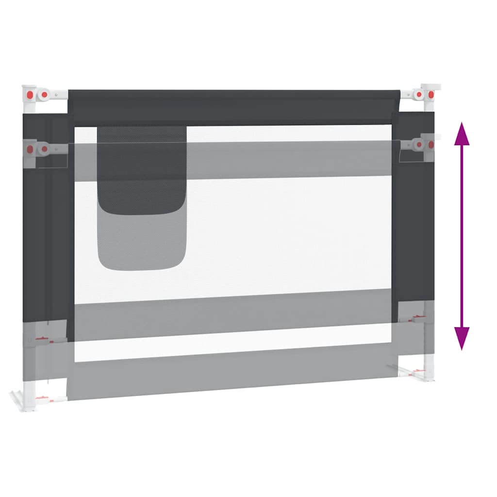 vidaXL Kleinkind-Bettschutzgitter Dunkelgrau 90x25 cm Stoff - Image 6