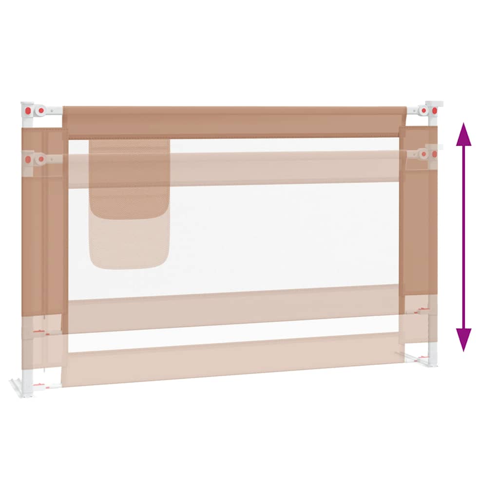 vidaXL Kleinkind-Bettschutzgitter Taupe 120x25 cm Stoff - Image 6