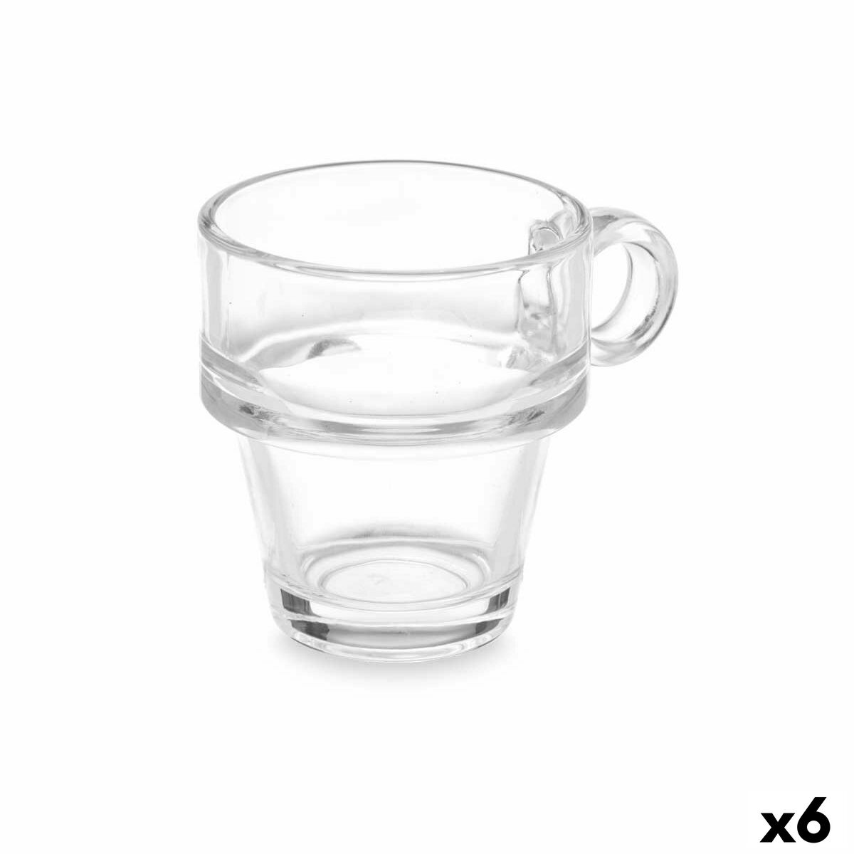 Set di Tazze da Caffè Vivalto Trasparente Vetro 90 ml (6 Unità)