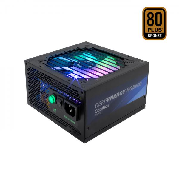 Fonte di Alimentazione CoolBox DG-PWS600-MRBZ RGB 600W Nero 600 W