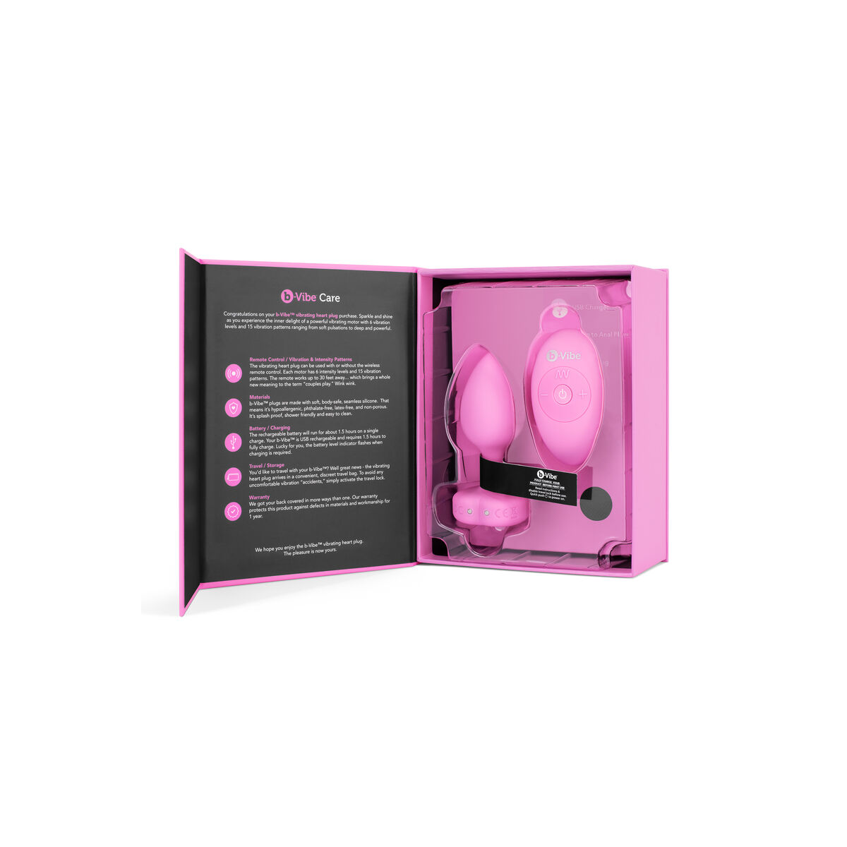 Vibratore B-Vibe Heart Rosa - Image 3