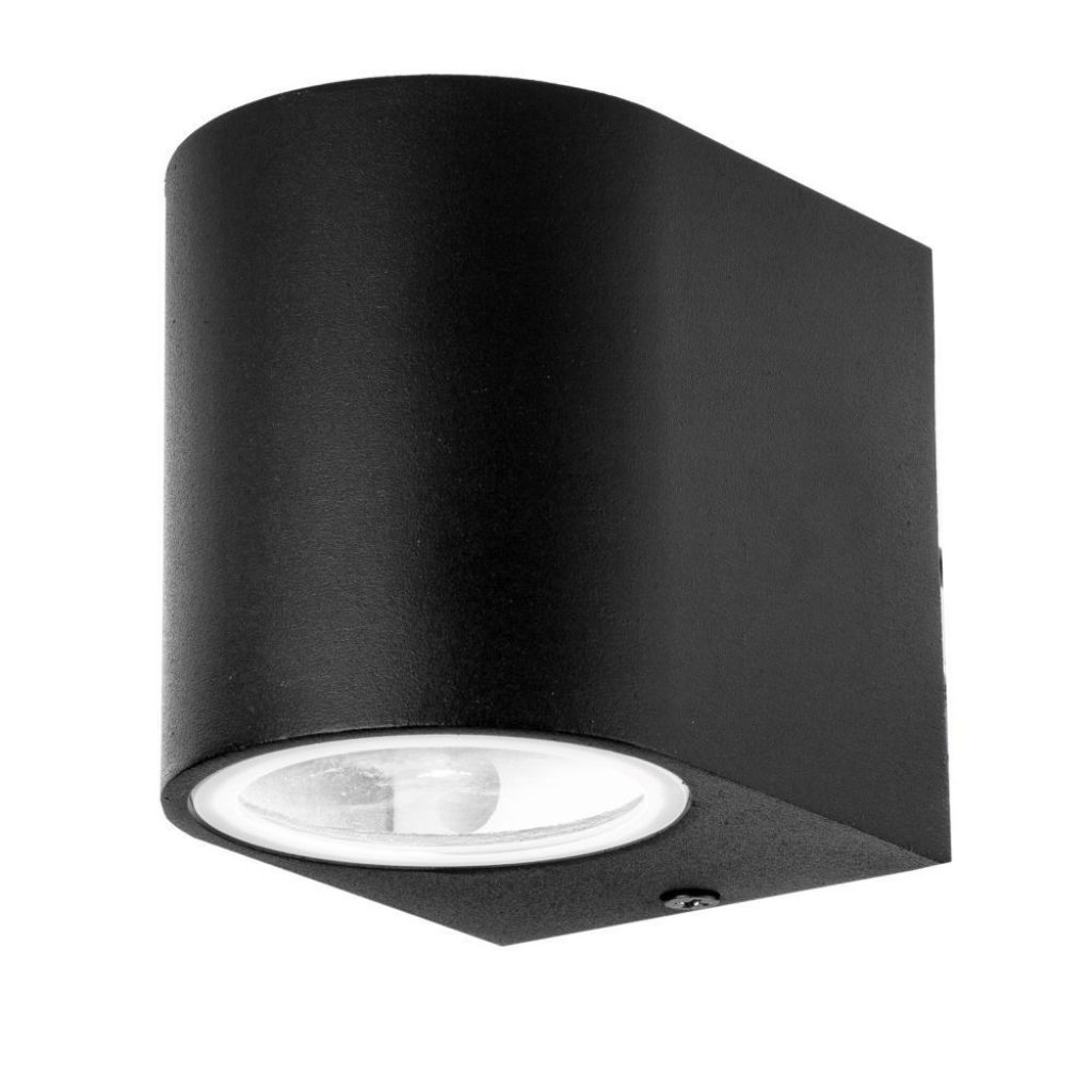Wall Sleek Fitting Gu10 Aluminium Body Round Black 1 Way Ip44