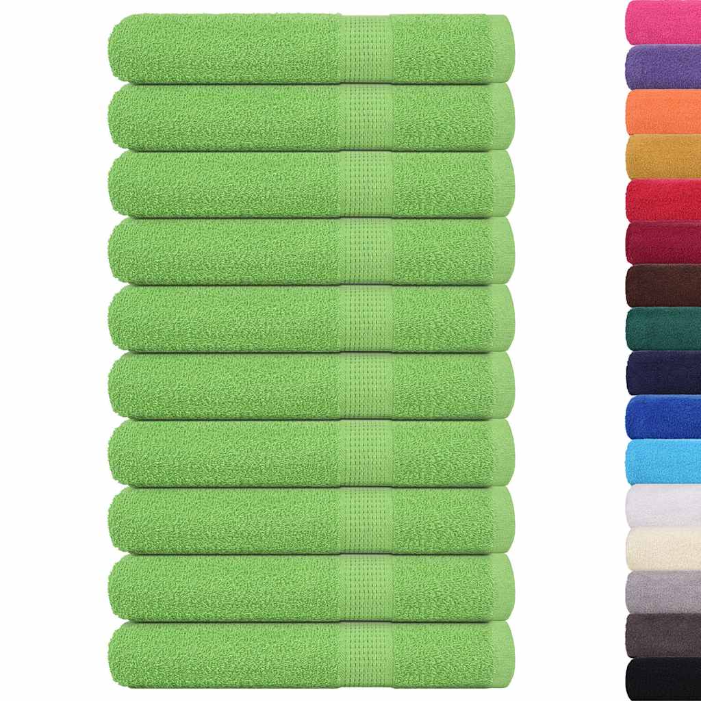 Asciugamani 10 Pz Verde Mela 100x200 Cm 360 G/m² 100% Cotone