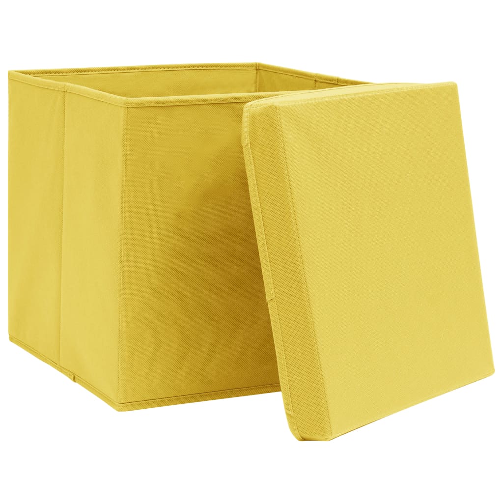 Contenitori Con Coperchi 4 Pz 28x28x28 Cm Giallo - Image 3
