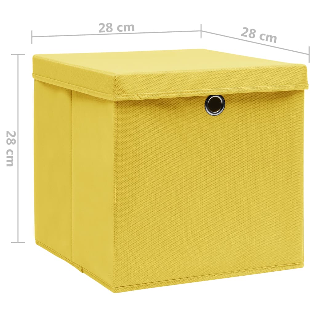 Contenitori Con Coperchi 4 Pz 28x28x28 Cm Giallo - Image 5