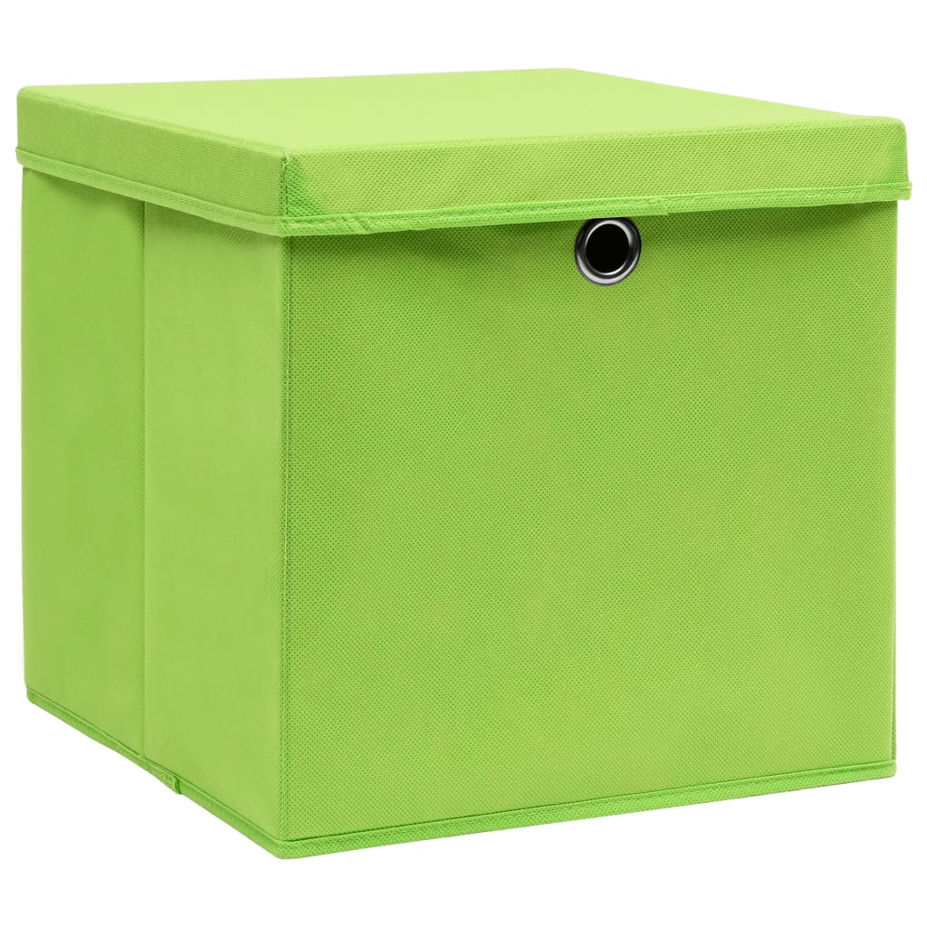 Contenitori Con Coperchi 4 Pz 28x28x28 Cm Verde
