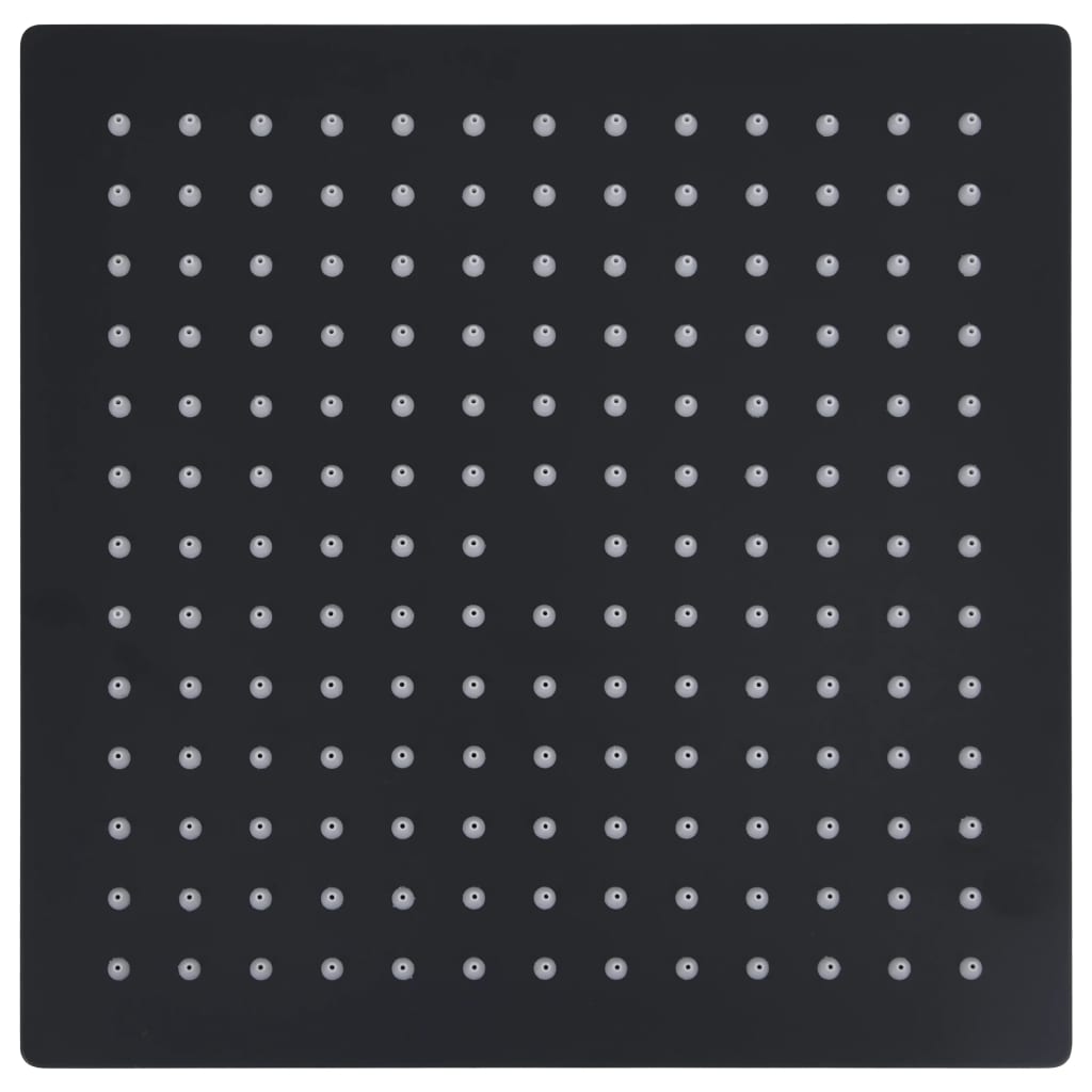 Testa Doccia A Pioggia In Acciaio Inox 25x25 Cm Quadrata Nera