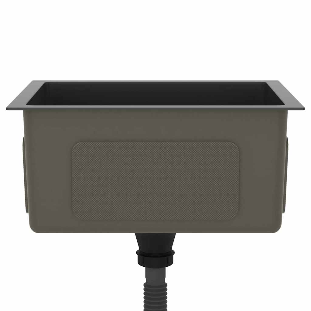 Lavello Da Cucina Lavorato A Mano Nero Acciaio Inox - Image 4