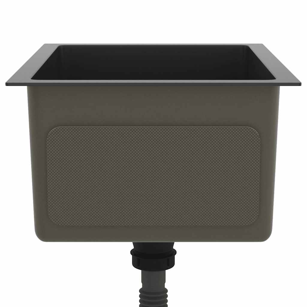 Lavello Da Cucina Lavorato A Mano Nero Acciaio Inox - Image 5