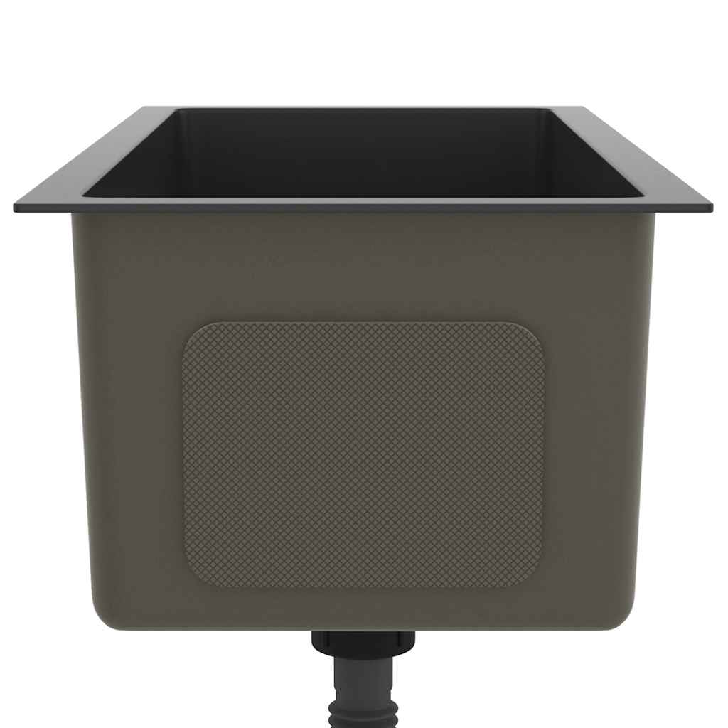 Lavello Da Cucina Lavorato A Mano Nero Acciaio Inox - Image 5